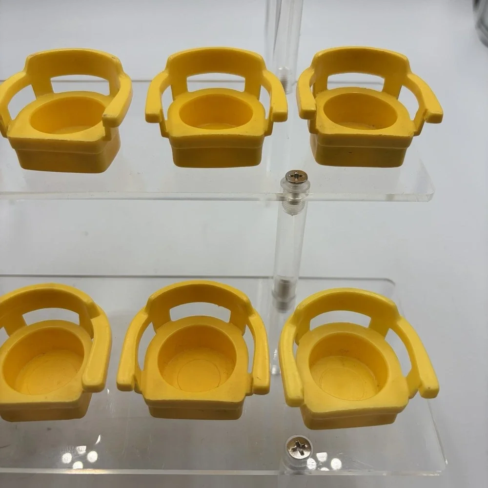 10 Fisher Price Little People Captains Kitchen Chairs Triangle Yellow High Chair